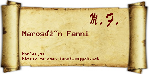 Marosán Fanni névjegykártya