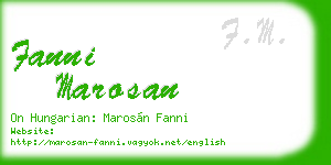 fanni marosan business card