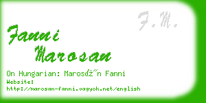 fanni marosan business card